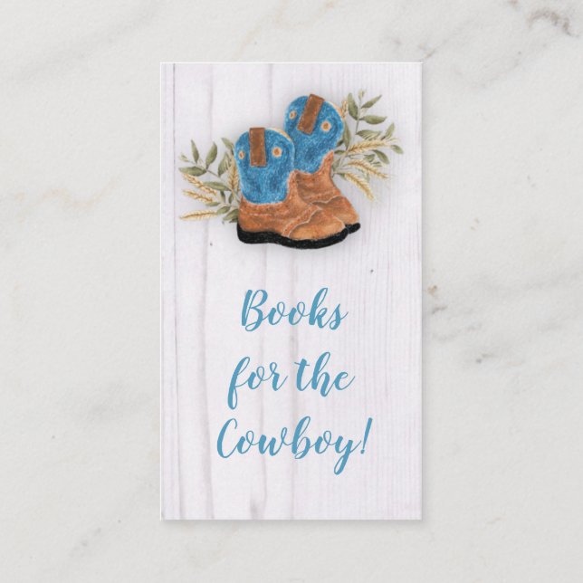 Tarjeta De Recepción Pequeño Cowboy Bootie solicitud de libro de Baby S (Reverso)