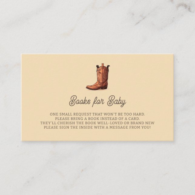Tarjeta De Recepción Pequeño Cowboy Western Baby Shower Enclosure Car (Anverso)
