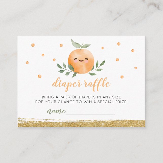 Tarjeta De Recepción Pequeño Cutie Sage Green Diaper Raffle Baby Shower (Anverso)