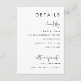 Tarjeta De Recepción Pequeño detalle clásico Minimalista negro y blanco