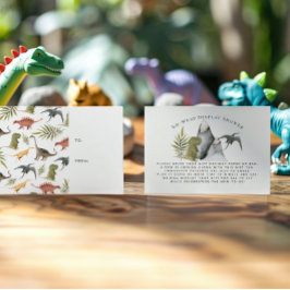 Tarjeta De Recepción Pequeño dinosaurio | Mostrar inserción de invitaci