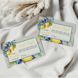 Tarjeta De Recepción Pequeño dulce azul Bow limón Baby Shower Diaper