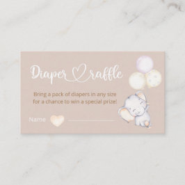 Tarjeta De Recepción Pequeño Elefante acuarela Diaper Raffle