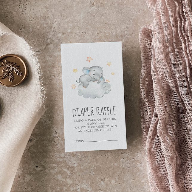 Tarjeta De Recepción Pequeño elefante Baby Shower Diaper Raffle (Subido por el creador)