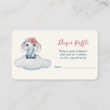Pequeño elefante cutáneo Diaper Raffle
