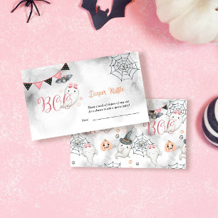 Tarjeta De Recepción Pequeño fantasma Chica Baby Shower Diaper Raffle