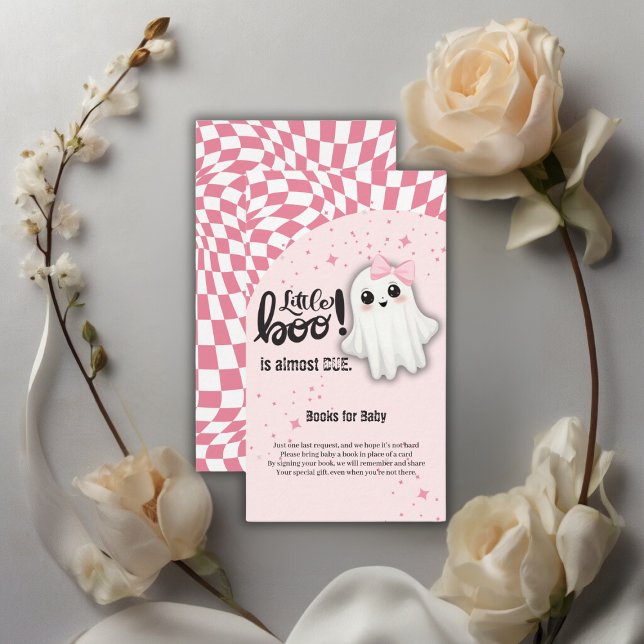 Tarjeta De Recepción Pequeño fantasma rosado casi se debe a Baby Shower (Subido por el creador)