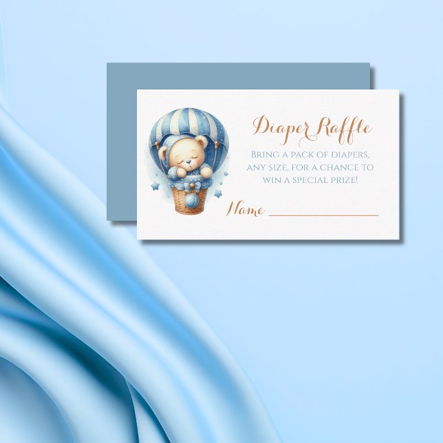 Tarjeta De Recepción Pequeño globo de aire caliente azul Teddy Bear (Subido por el creador)