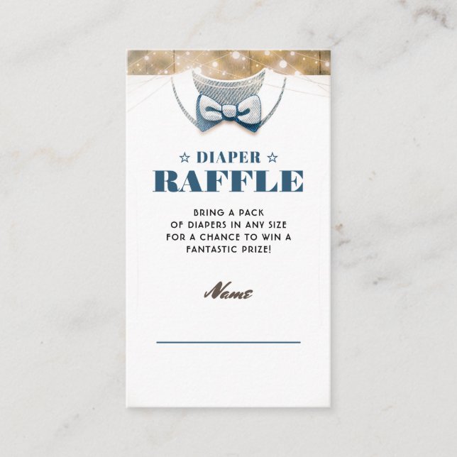 Tarjeta De Recepción Pequeño Hombre | Boy Baby Shower Rustic Diaper Raf (Anverso)