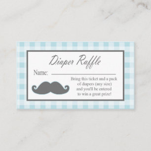 Tarjeta De Recepción Pequeño Hombre Mustache Diaper Raffle Ticket