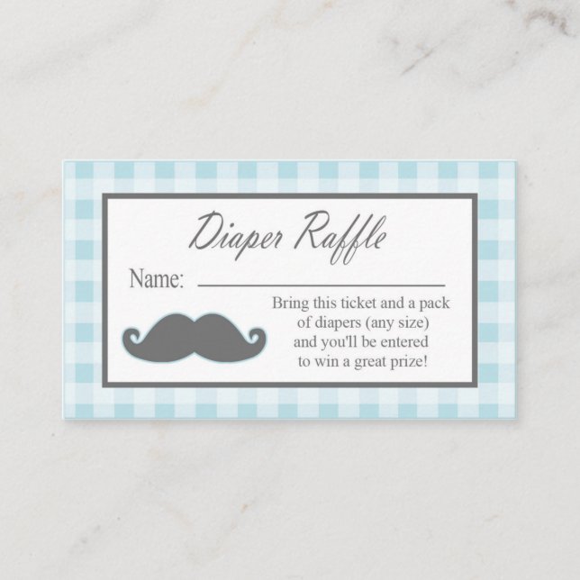 Tarjeta De Recepción Pequeño Hombre Mustache Diaper Raffle Ticket (Anverso)