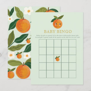 Tarjeta De Recepción Pequeño juego de Baby Shower naranja lindo Bingo