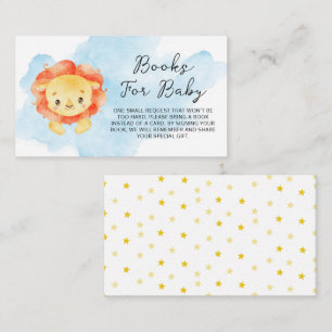 Tarjeta De Recepción Pequeño león es niño acuarela libros invitado