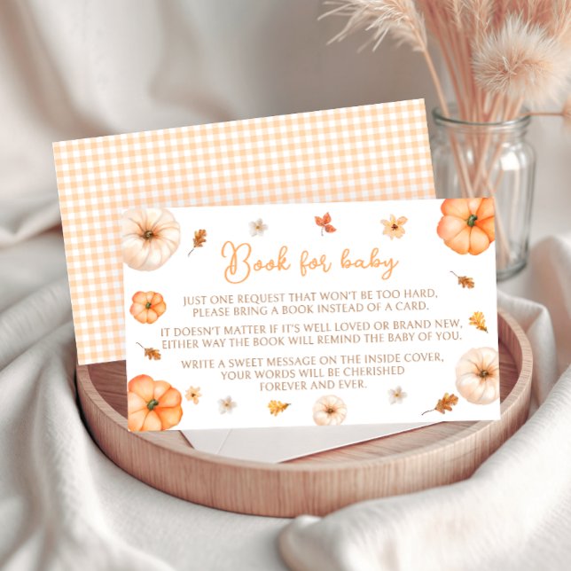 Tarjeta De Recepción Pequeño libro de calabaza para Baby Shower en otoñ (Subido por el creador)