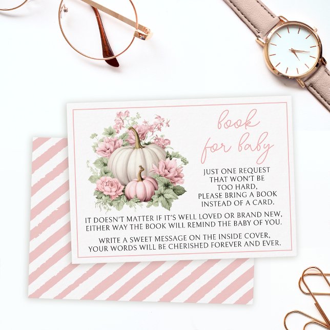 Tarjeta De Recepción Pequeño libro de calabaza rosa para la ducha de be (Subido por el creador)