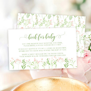 Tarjeta De Recepción Pequeño libro de flores silvestres rusas rosadas p