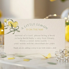 Tarjeta De Recepción Pequeño Libro de Limón Salvia Lazo para una Fiesta