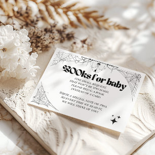 Tarjeta De Recepción Pequeño libro gótico de Baby Shower de Halloween