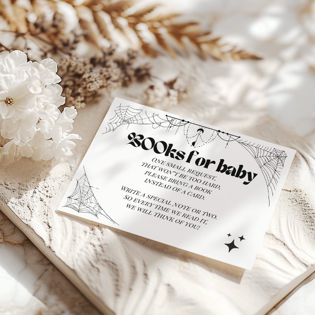 Tarjeta De Recepción Pequeño libro gótico de Baby Shower de Halloween (Subido por el creador)