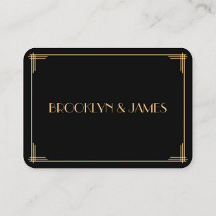 Tarjeta De Recepción Pequeño negro Gatsby Art Deco Wedding RSVP