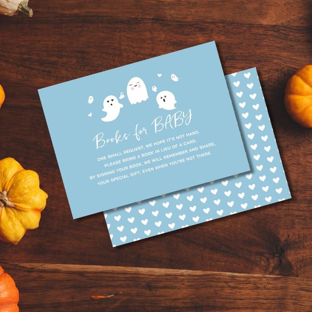 Tarjeta De Recepción Pequeño niño azul Halloween libros para bebé (Subido por el creador)