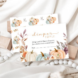 Tarjeta De Recepción Pequeño pañal de calabaza Raffle Baby Shower