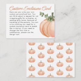 Tarjeta De Recepción Pequeño Personalizado de la caída de calabaza Baby