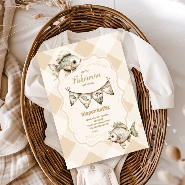 Tarjeta De Recepción Pequeño pescador pescador pescador Diapper Raffle (Subido por el creador)