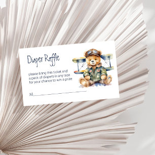 Tarjeta De Recepción Pequeño piloto lindo oso de peluche rifa de pañale