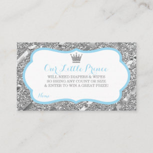 Tarjeta De Recepción Pequeño príncipe Diaper Raffle Ticket, falso Purpu