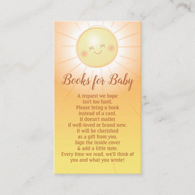 Tarjeta De Recepción Pequeño rayo de luz solar Baby Shower (Anverso)