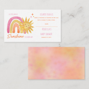 Tarjeta De Recepción Pequeño rayo de sol Baby Shower Diaper Raffle