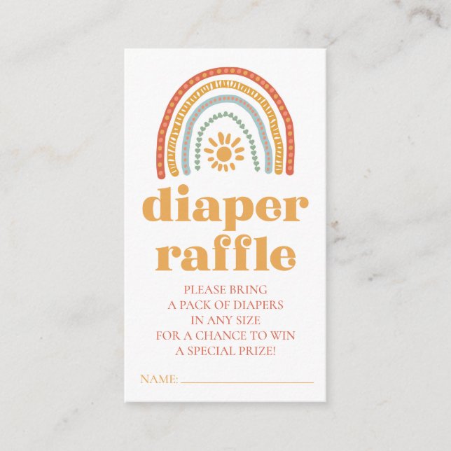 Tarjeta De Recepción Pequeño rayo de sol bebé Diaper Raffle Card (Anverso)