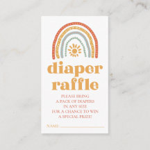 Pequeño rayo de sol bebé Diaper Raffle Card