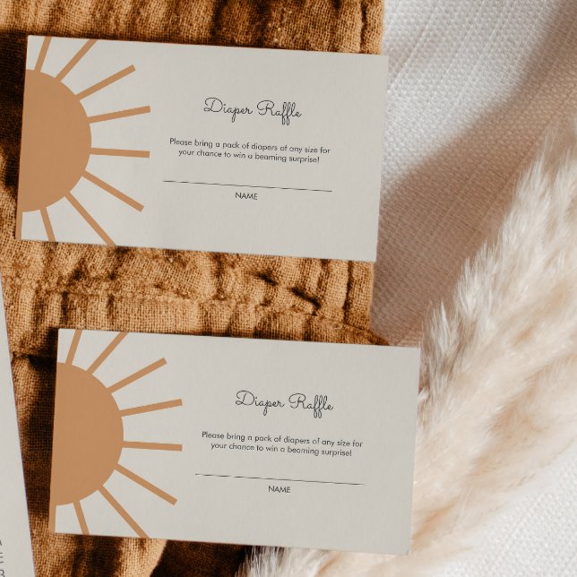 Tarjeta De Recepción Pequeño rayo de sol Boho Diaper Raffle (Subido por el creador)