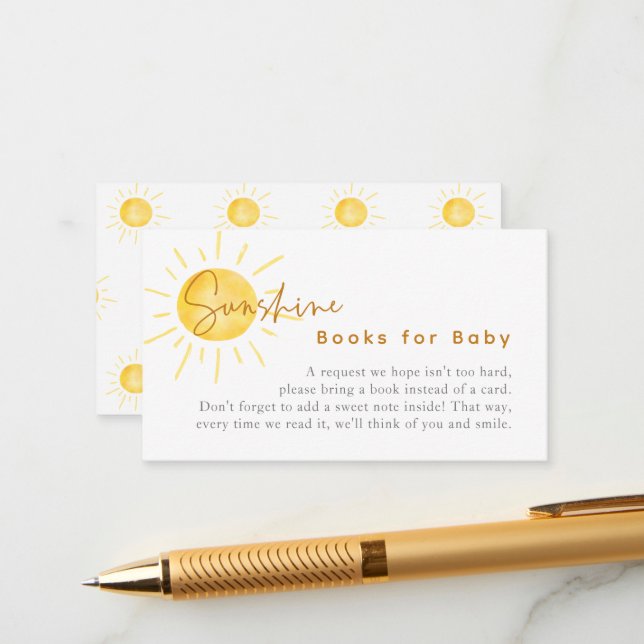 Tarjeta De Recepción Pequeño rayo de sol en los libros de Baby Shower p (Anverso/Reverso In Situ)