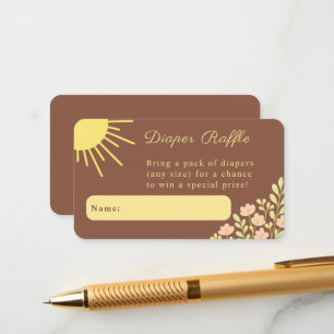 Tarjeta De Recepción Pequeño Rayo de Sol Sorteo de Pañales Boho
