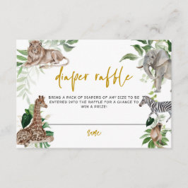 Tarjeta De Recepción Pequeño safari Baby Shower Diaper Raffle