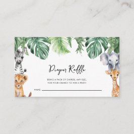 Tarjeta De Recepción Pequeño salvaje un Safari Baby Shower Diaper Raffl