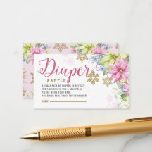 Pequeño Snowflake Floral Diaper Raffle Baby Shower