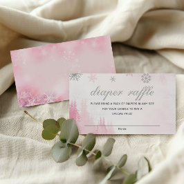 Tarjeta De Recepción Pequeño Snowflake Invierno Baby Shower Diaper Raff