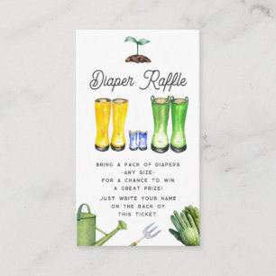 Tarjeta De Recepción Pequeño Sprout Blue Gardening Boots Diaper Raffle