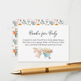 Tarjeta De Recepción Pequeños conejitos de flores silvestres para bebé