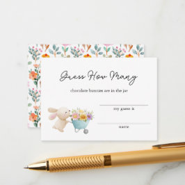 Tarjeta De Recepción Pequeños conejitos flores silvestres adivinan cuán