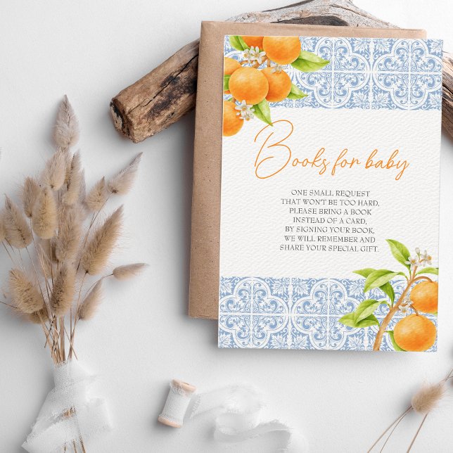 Tarjeta De Recepción Pequeños Cutie Clementine Books para Baby Shower (Books for baby Little Cutie Baby Shower)