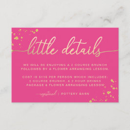 Tarjeta De Recepción Pequeños detalles de oro rosa caliente Insertar ta