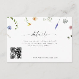 Tarjeta De Recepción Pequeños detalles del Boda de flores silvestres