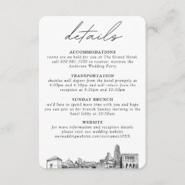 Tarjeta De Recepción Pequeños detalles verticales de Pittsburgh Boda