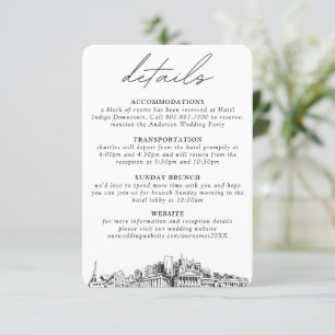 Tarjeta De Recepción Pequeños detalles verticales del Boda de Nashville