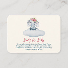 Tarjeta De Recepción Pequeños elefantes de Baby Shower libros para bebé
